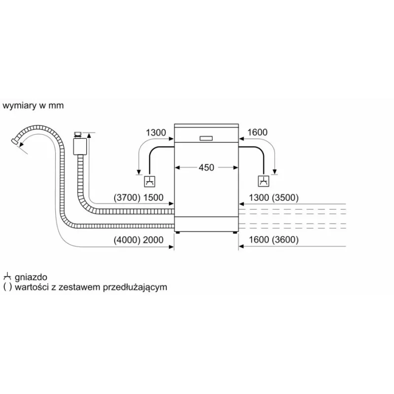 Įmontuojamas indaplovė Bosch SPV4EKX24E, 9 komplektai, 44 dB