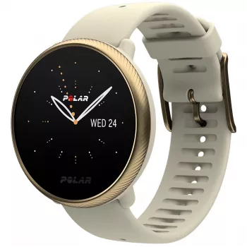 Polar Ignite 2 – sportinis laikrodis – Champagne Gold – silikoninis dirželis – S/L – Bluetooth – 35 g
