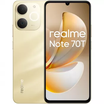 realme Note 70T išmanusis telefonas 17,1 cm (6,74 col.), Dual SIM, Android 15, 4G, USB-C, 4 GB, 128 GB, 6000 mAh, IP54, auksinis