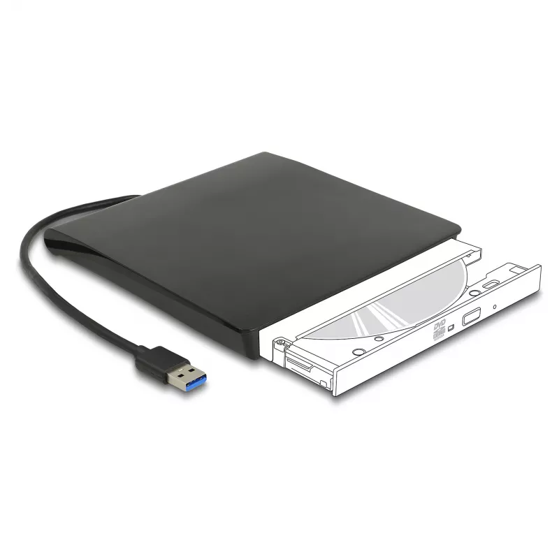 Išorinis HDD korpusas DeLOCK 42636 juodas 5.25 colio Micro SATA 5 Gbit/s