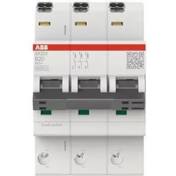 Automatinis jungiklis ABB SX203-B20 B charakteristika 6kA 20A 3P (2CDS253003R0205)