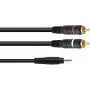 Adapterinis kabelis 3,5 mm lizdas į 2x RCA Omnitronic 3022514X, 0,5 m