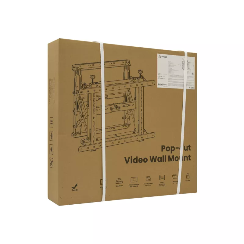 Sieninis TV laikiklis SBOX LVW13-46T, fiksuotas, 45–70 colių, VESA iki 600x400