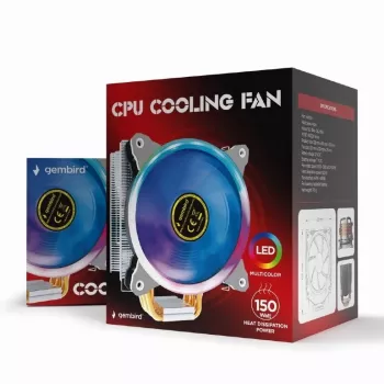 Oro aušintuvas Gembird CPU-HURACAN-ARGB-X130 12 cm Juoda Balta