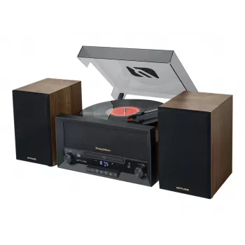 Namų garso midi sistema muse MT-120 MB – 20W RMS, 2 krypčių garsiakalbiai, AC 100–240V 50/60Hz, juoda/skaidri/medžio