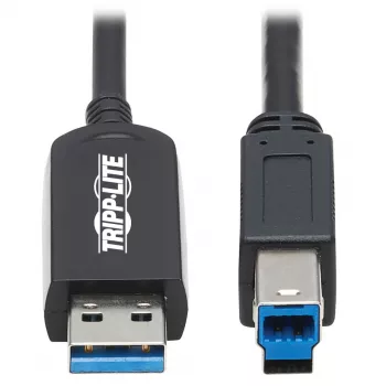Eaton Tripp Lite Series USB 3.2 Gen 1 Plenum-Rated Fiber aktyvus optinis kabelis (AOC) - A/B M/M, juodas, 20 m - USB kabelis - USB A tipas (M) prie USB B tipo (M) - USB 3.2 Gen 1 - 20,0 m - P