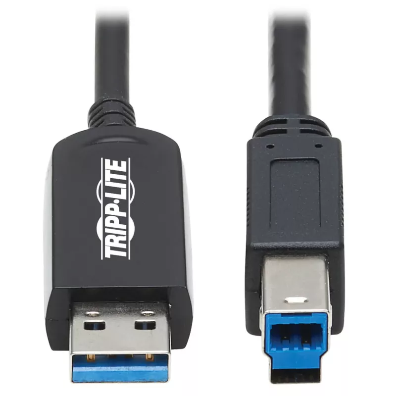 Eaton Tripp Lite Series USB 3.2 Gen 1 Plenum-Rated Fiber aktyvus optinis kabelis (AOC) - A/B M/M, juodas, 20 m - USB kabelis - USB A tipas (M) prie USB B tipo (M) - USB 3.2 Gen 1 - 20,0 m - P