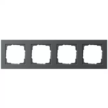 GIRA E2 jungiklio/kištukinio lizdo dengiamoji plokštė, antracitinė, termoplastikas, bevaržtė, 80,8×294,7×9,3 mm