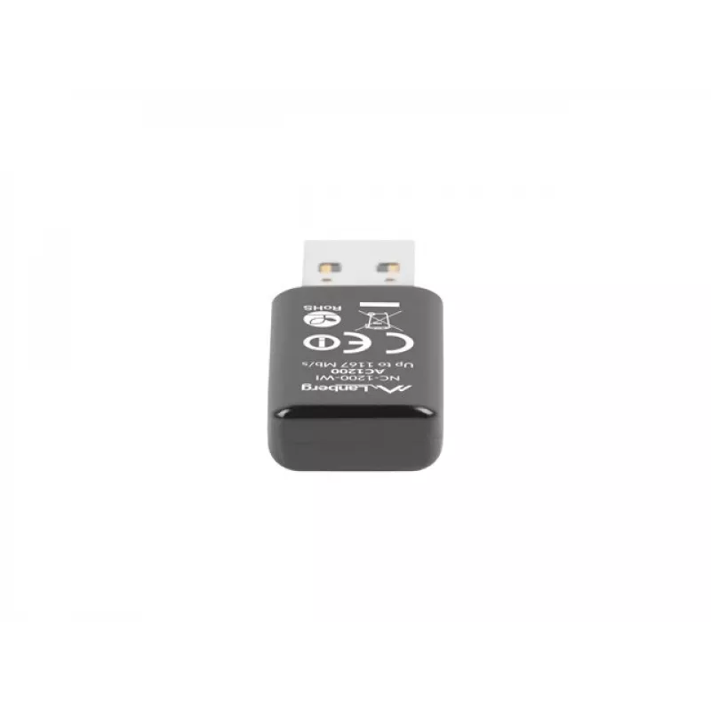 Belaidis USB tinklo adapteris LANBERG NC-1200-WI, WLAN USB 3.0, 2x vidinės antenos 2 dBi, iki 1167 Mbit/s