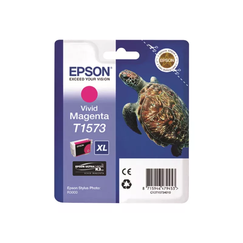 Originalus Epson T1573 rašalo kasetė, rausvai raudona (magenta), didelės talpos (XL)