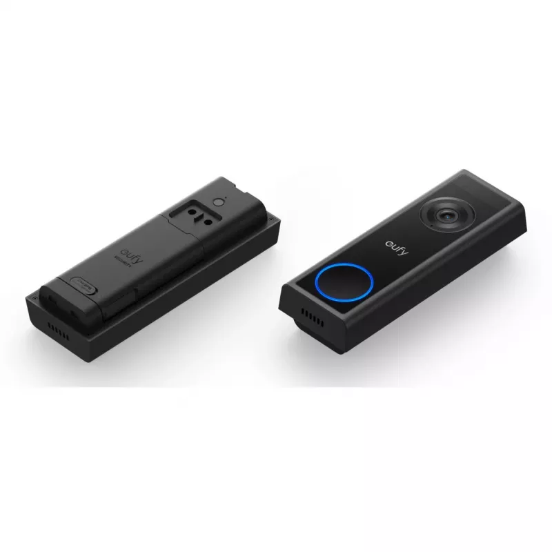 Vaizdo durų skambutis Eufy C31 2K su MicroSD palaikymu, 2560×1440, 6500 mAh, laidinis ir belaidis, juodas