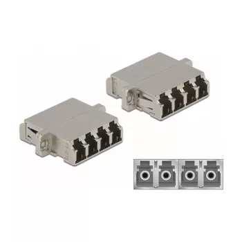 Optiminis skaidulinis jungiklis DeLOCK LC Quad moteriškas į LC Quad moterišką Vienmodis