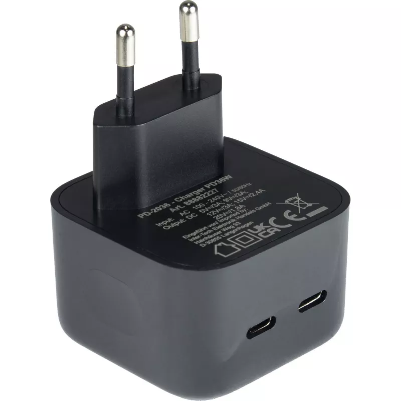 Kroviklis Inter-Tech PD-2036 36W 2×USB-C juodas