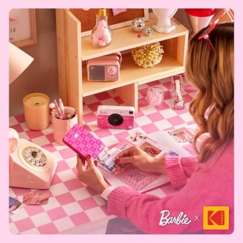 Barbie x Kodak STEP Slim belaidis momentinis nuotraukų spausdintuvas, ZINK 2x3'', 1ppm, Bluetooth, rožinis