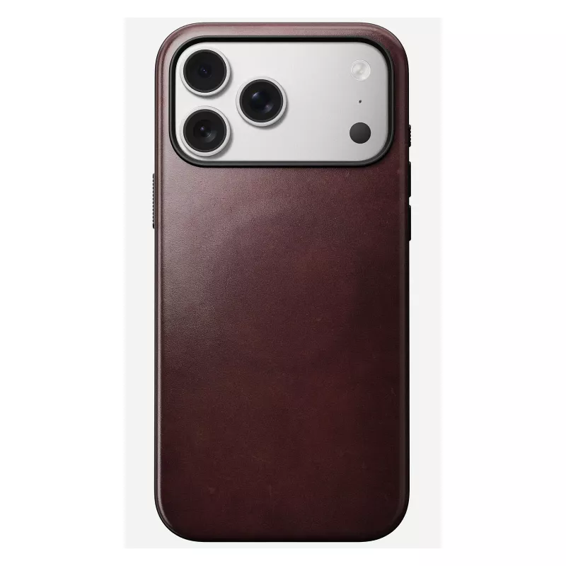 Odininis dėklas Nomad Modern, skirtas iPhone 17 Pro Max (6,9 colio) – Burgundijos, oda+TPU+PC