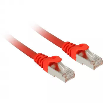 Tinklo kabelis Sharkoon Patch SFTP RJ-45 Cat.7a 7,5 m raudonas