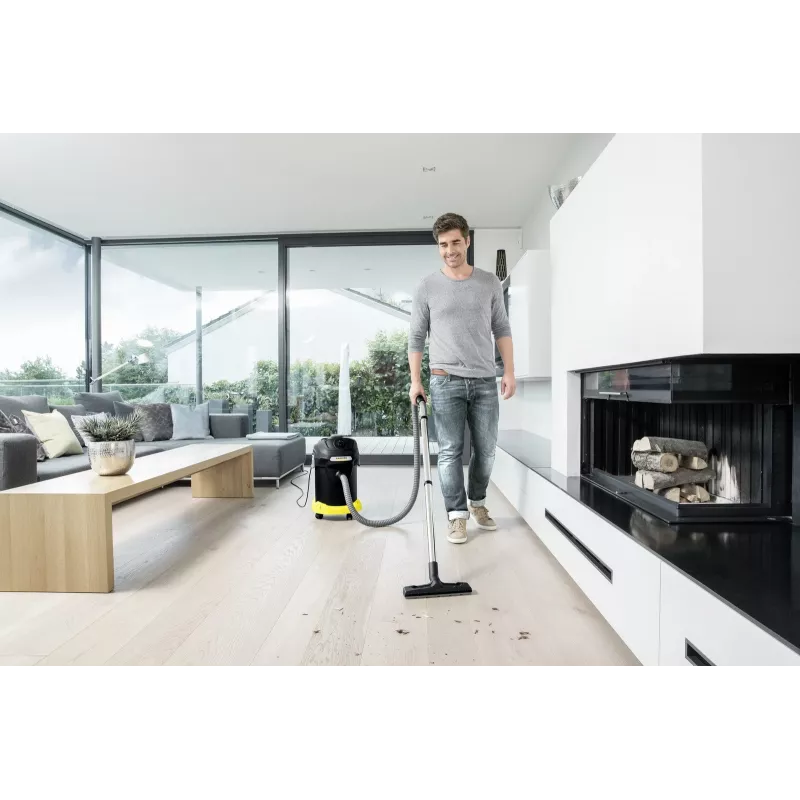 Sausas dulkių siurblys Karcher AD 4 Premium — 17 L, 600 W, be maišelio, metalinė žarna, chromuotas vamzdis