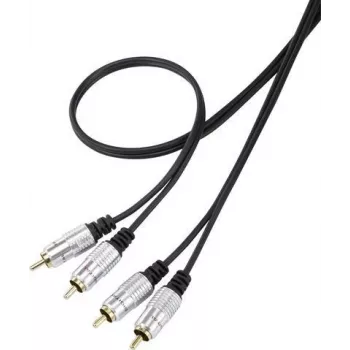 SpeaKa Professional SP-7870144 RCA garso jungiamasis kabelis [2x RCA kištukas - 2x RCA kištukas] 1,00 m juodas SuperSoft apvalkalas, paauksuoti kištukų kontaktai