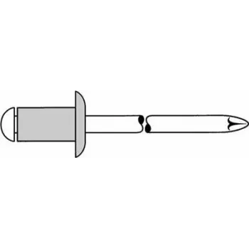Aklakniedė GESIPA 6300979 aliumininis korpusas, plieninis strypelis 5×18 mm, plokščia galvutė 12–14 mm