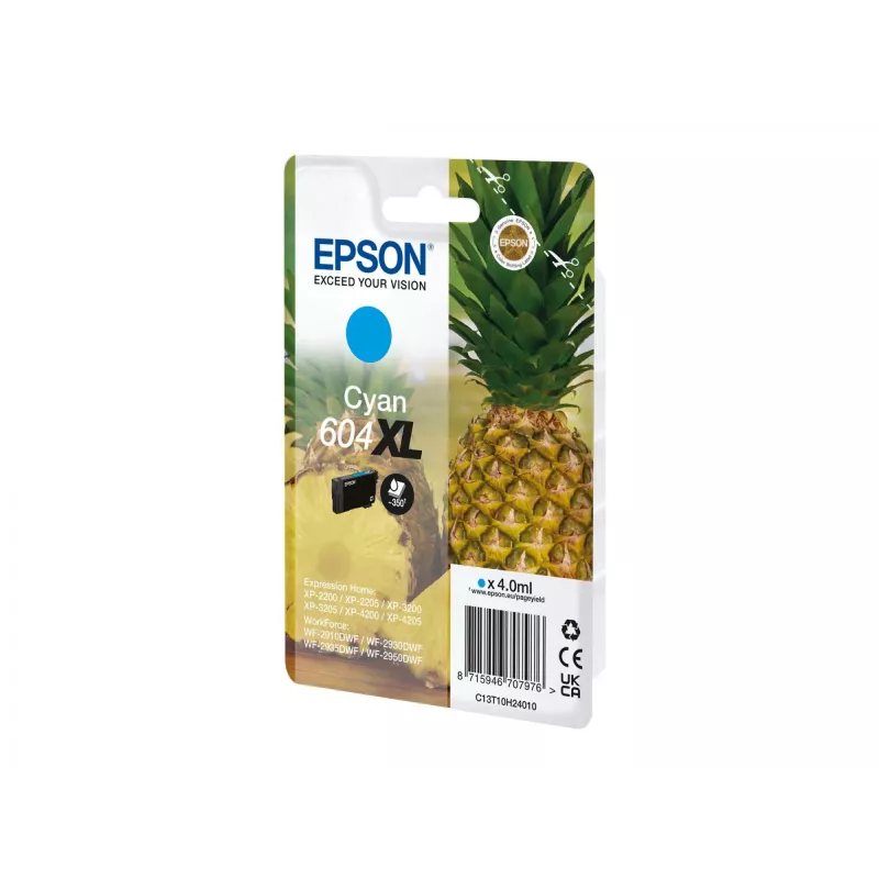 Originalus Epson 604XL rašalo kasetė, 1 vnt., didelės talpos (XL), cyan