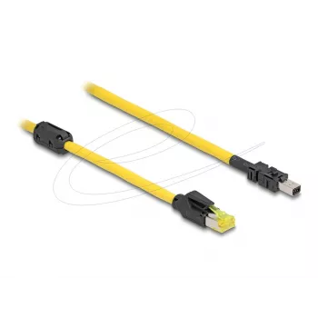DeLOCK 81252 tinklo kabelis Cat6, RJ-45 į 8 kontaktų gnybtų bloką (mini I/O D formos), 3 m, juoda/geltona