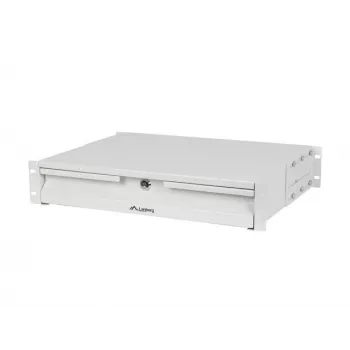 LANBERG 19 colių stalčius 2U 360mm pilkas (2U/483x360mm, apkrova iki 90kg, 4 taškų montavimas)