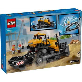 Konstrukcinis buldozeris LEGO 60466, City serija, 682 detalės, 3 minifigūrėlės