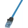 Logilink Professional - Pataisas laidas - RJ-45 (M) į RJ-45 (M) - 5 m - UTP - CAT 6a - halogenų neturintis, liejamas, su apsauga nuo užkabinimo, vientisas laidininkas, 4K30Hz palaikymas (HDBaseT) - Juoda, Mėlyna (CPP005)