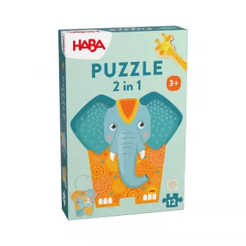 Dėlionė 2 viename Elefantas HABA