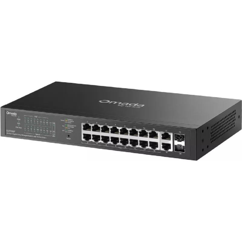Tinklo jungiklis TP-LINK OMADA ES220GP valdomas 18x Gigabit (10/100/1000) su PoE+ palaikymu