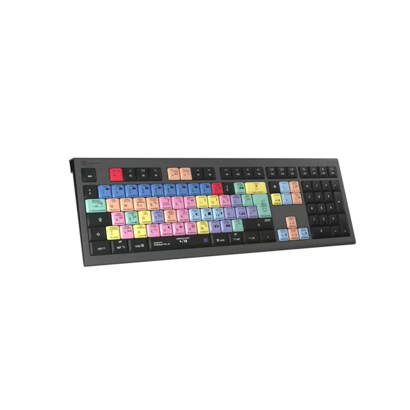 Logickeyboard Adobe Premiere Pro CC Astra 2 klaviatūra, universali USB, QWERTZ vokiškas išdėstymas, pilka