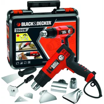 Karšto oro pistoletas Black & Decker KX2200K-QS — 2000 W, 720 L/min, iki 645 °C, pistoletinė rankena, 900 g