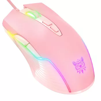Žaidimų pelė ONIKUMA CW905 rožinė USB