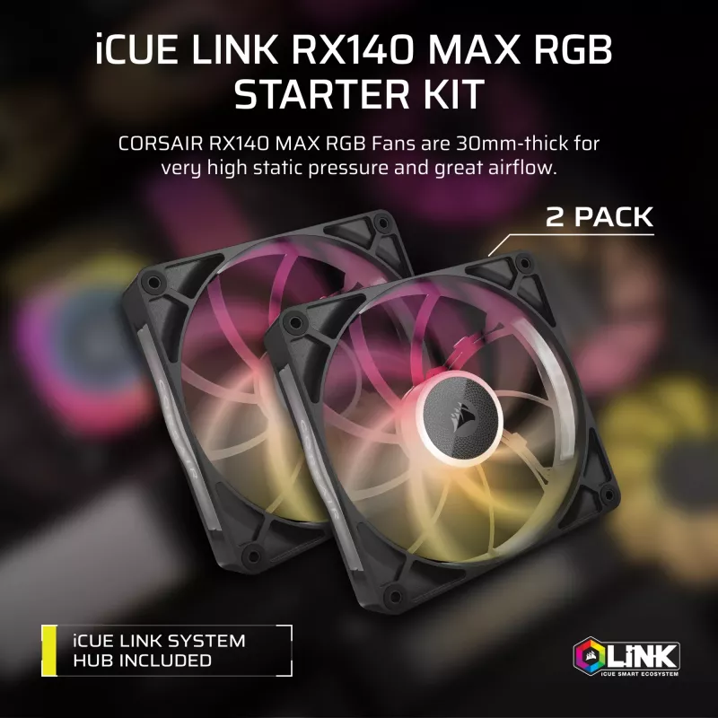 Ventiliatorius Corsair iCUE LINK RX140 MAX RGB 140 mm