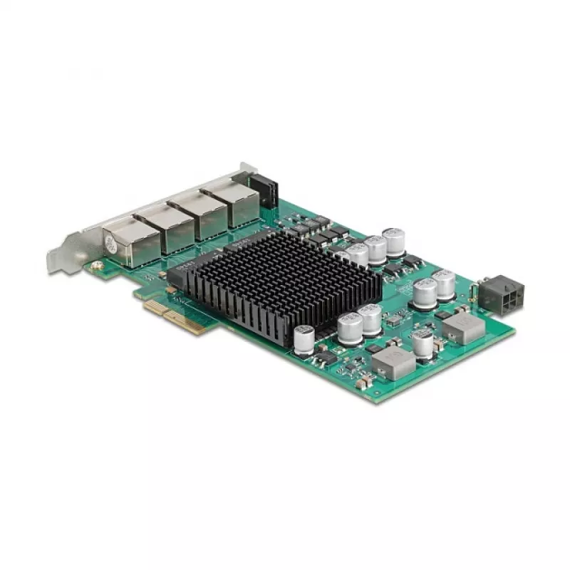 Tinklo plokštė DELOCK PCI Express x4 Gigabit LAN 4xRJ45 PoE+