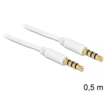 Garso kabelis 3.5mm DeLOCK 83439 0.5m Baltas