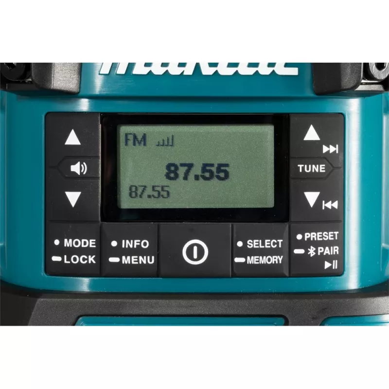 Maitinamas radijo imtuvas Makita DMR056, nešiojamas, analoginis ir skaitmeninis, juoda/mėlyna