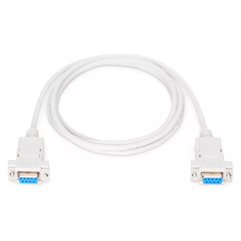 Assmann Zero-Modem jungiamasis kabelis D-Sub9 F/F 1,8 m snap-hoods smėlio spalvos AK-610100-018-E
