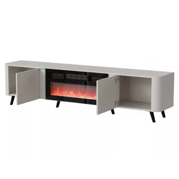 Spintelė televizoriui Cama Meble Volare 200 x 39 x 49 cm kašmyro spalvos su elektriniu židiniu