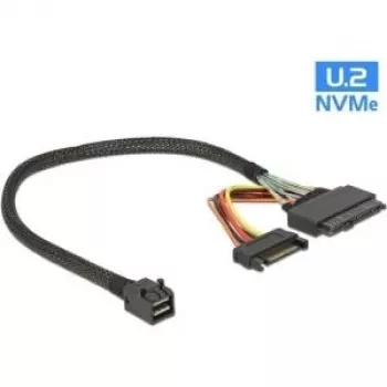 SAS kabelis DeLOCK 84823 0,3m juodas