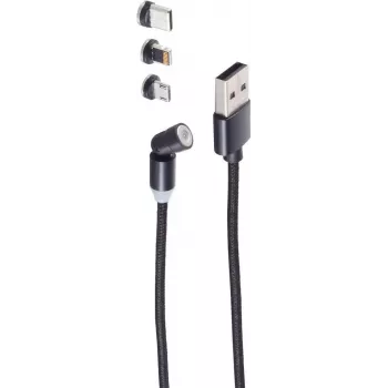 USB laidas ShiverPeaks BS14-19002 2m USB A USB C/Micro-USB B juodas