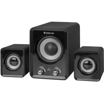 Garsiakalbių sistema DEFENDER Z4 laidinė 2.1, 11 W RMS, juoda, USB 5V maitinimas, 3,5 mm ausinių išvestis
