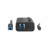 Natec Mantis 2 NHU-1557 USB 3.0 skirstytuvas 4 prievadų, USB Type-B įvestis, įjungimo/išjungimo mygtukai, maitinimo blokas, juodas