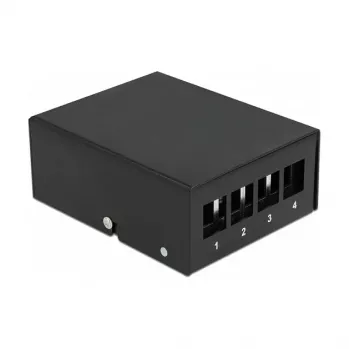Patch Panel DeLOCK Keystone 4 prievadų juodas
