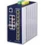 Valdomas jungiklis PLANET IP30 pramoninis L3 8 prievadų Gigabit Ethernet