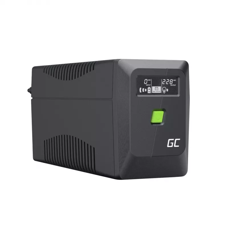 Nepertraukiamo maitinimo šaltinis Line-Interactive Green Cell 6,5 kVA, 360 W, 2 AC lizdai, 12 V 7 Ah VRLA, USB, bokštas, juodas