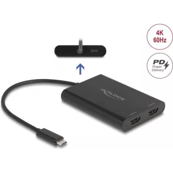 USB Type-C į 2× HDMI 4K 60 Hz adapteris Delock 64309 (DisplayLink)