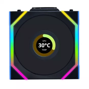 Lian Li UNI FAN SL Wireless LCD 120 12 cm juodas 31 dB 51,45 cfm