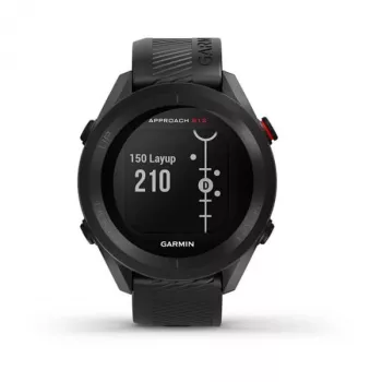 GPS golfo laikrodis GARMIN Approach S12 Juodas, 43 mm korpusas, silikoninis dirželis, 30 h GPS baterija