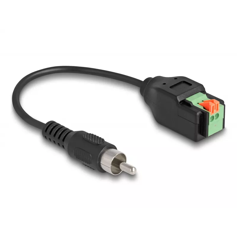 DeLOCK RCA kištukinis laidas į gnybtų bloką su mygtuku 15 cm